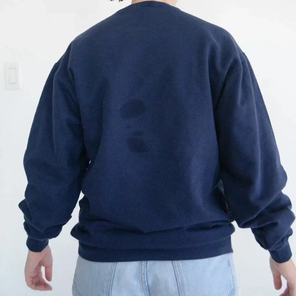 Vintage Lerzees Activewear Always My  Sister Forever Friends Navy Sweater M - Picture 3 of 11